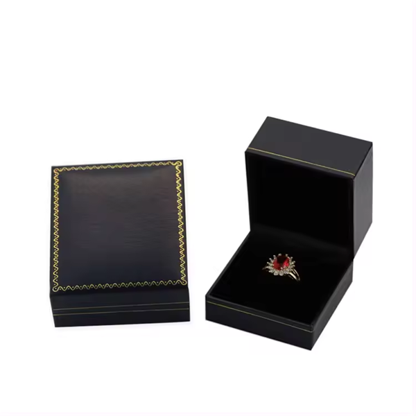 B&M Custom leatherette paper jewelry package Plastic box