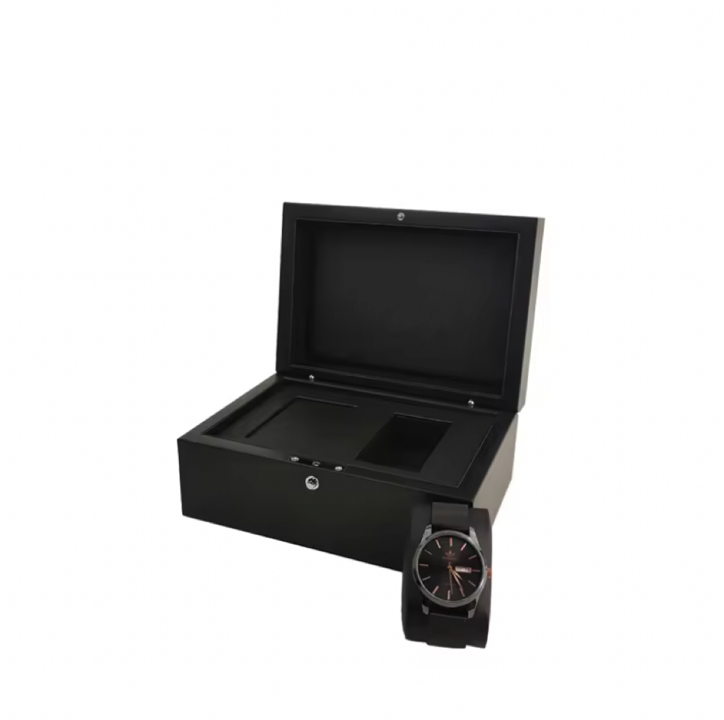 B&M Luxury Wooden Piano Lacquer PU Leather Watch Box With Logo