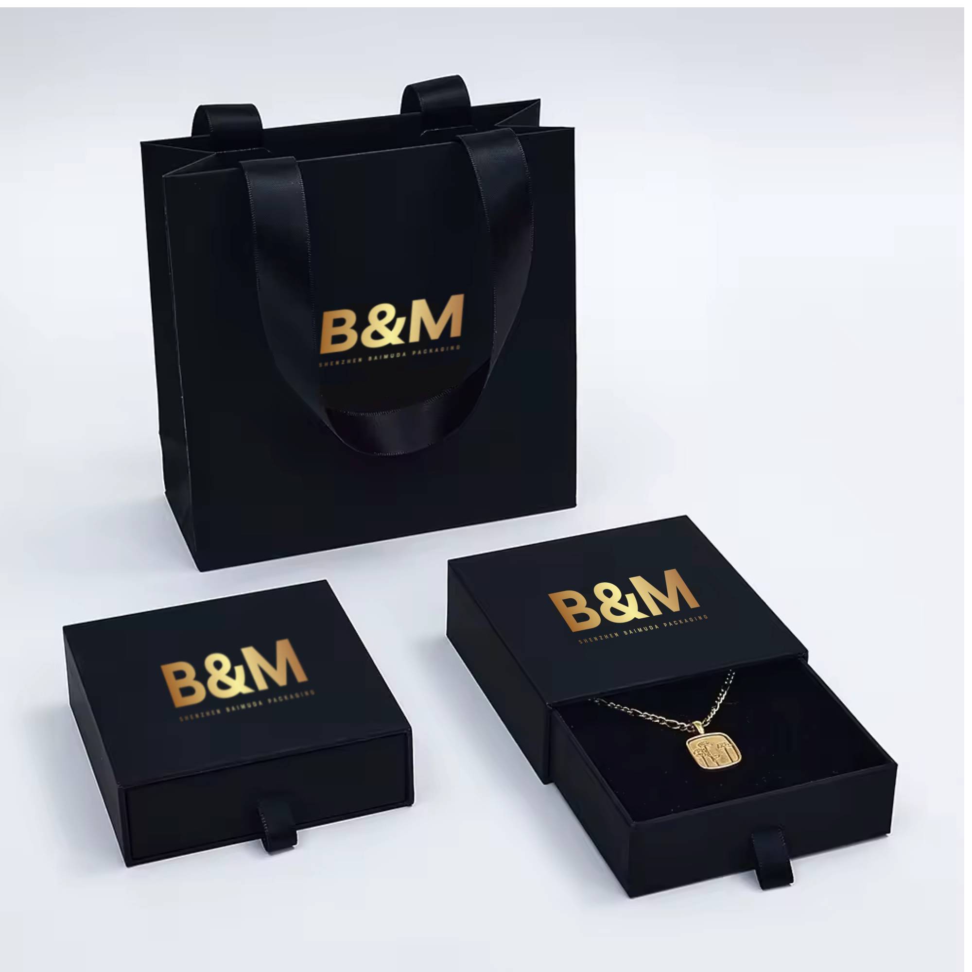 B&M Custom Logo Print Paper Jewelry Gift Bag