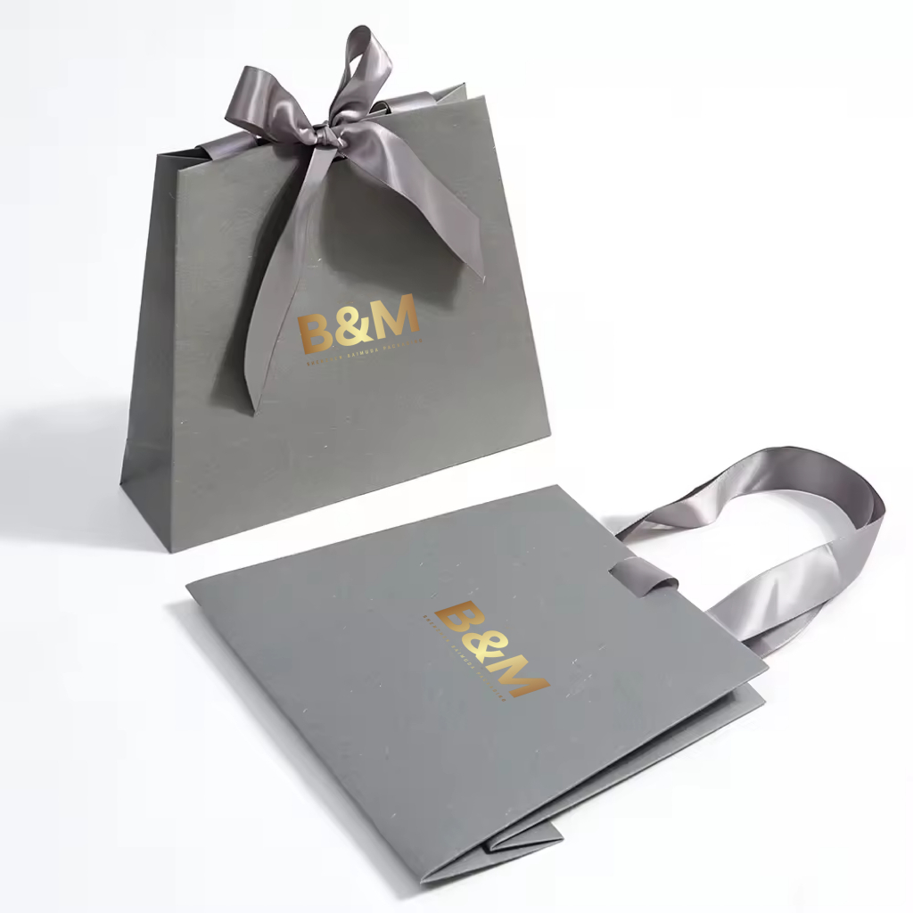 B&M Custom Logo Print Paper Jewelry Gift Bag