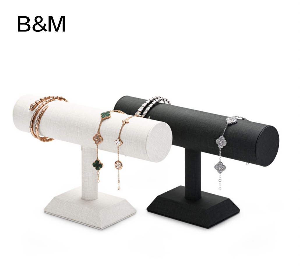 B&M white/black T bar jewelry display stand for bangle bracelet