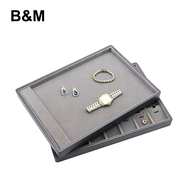 B&M Luxury Wood Custom Jewelry Display Tray Storage Necklace Earrings Ring Display 