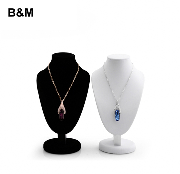 B&M factory custom logo velvet material necklace display bust stands