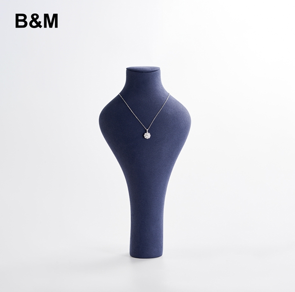 B&M custom color/size microfiber material necklace bust display stand