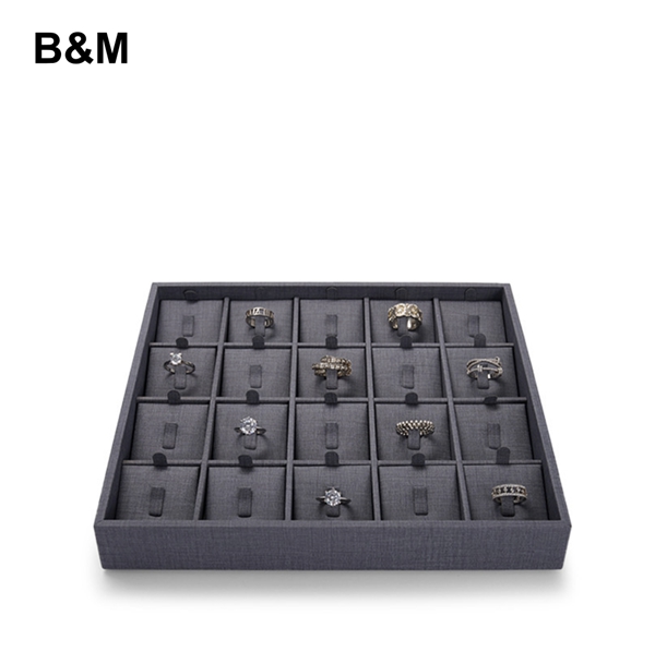 B&M custom color/size Pu leather material jewelry tray