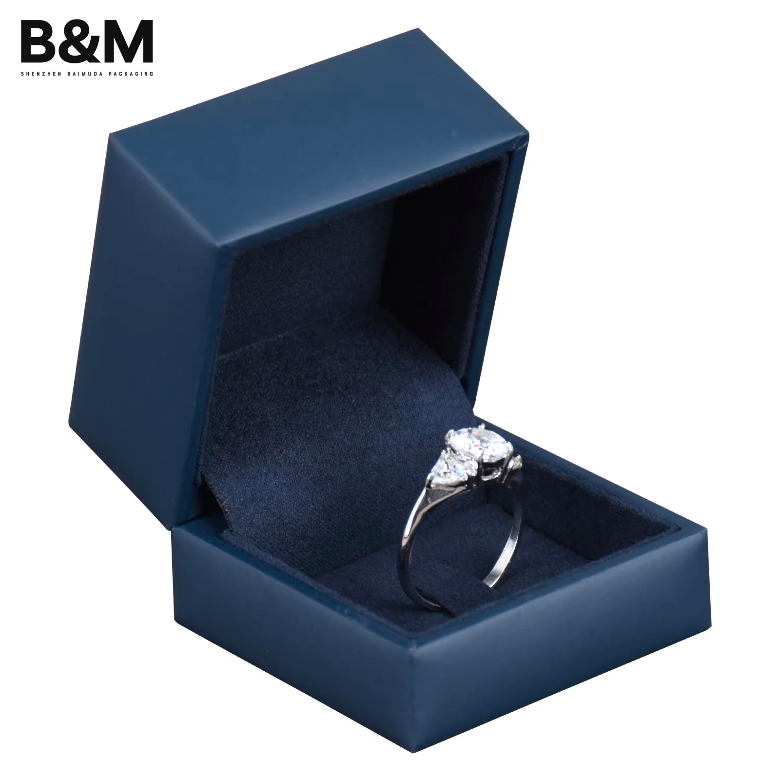 B&M Custom Leatherette jewelry plastic box- with microfiber inset