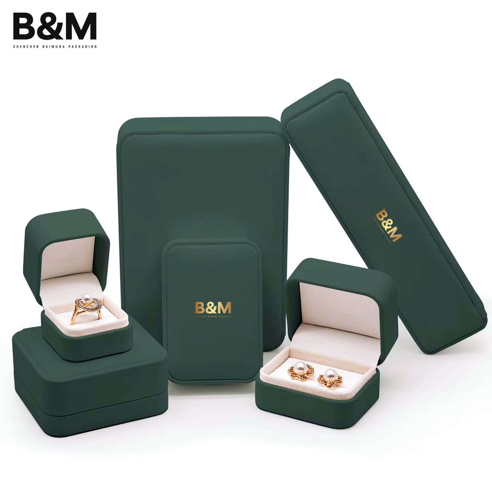 B&M Custom PU Leather jewelry plastic box