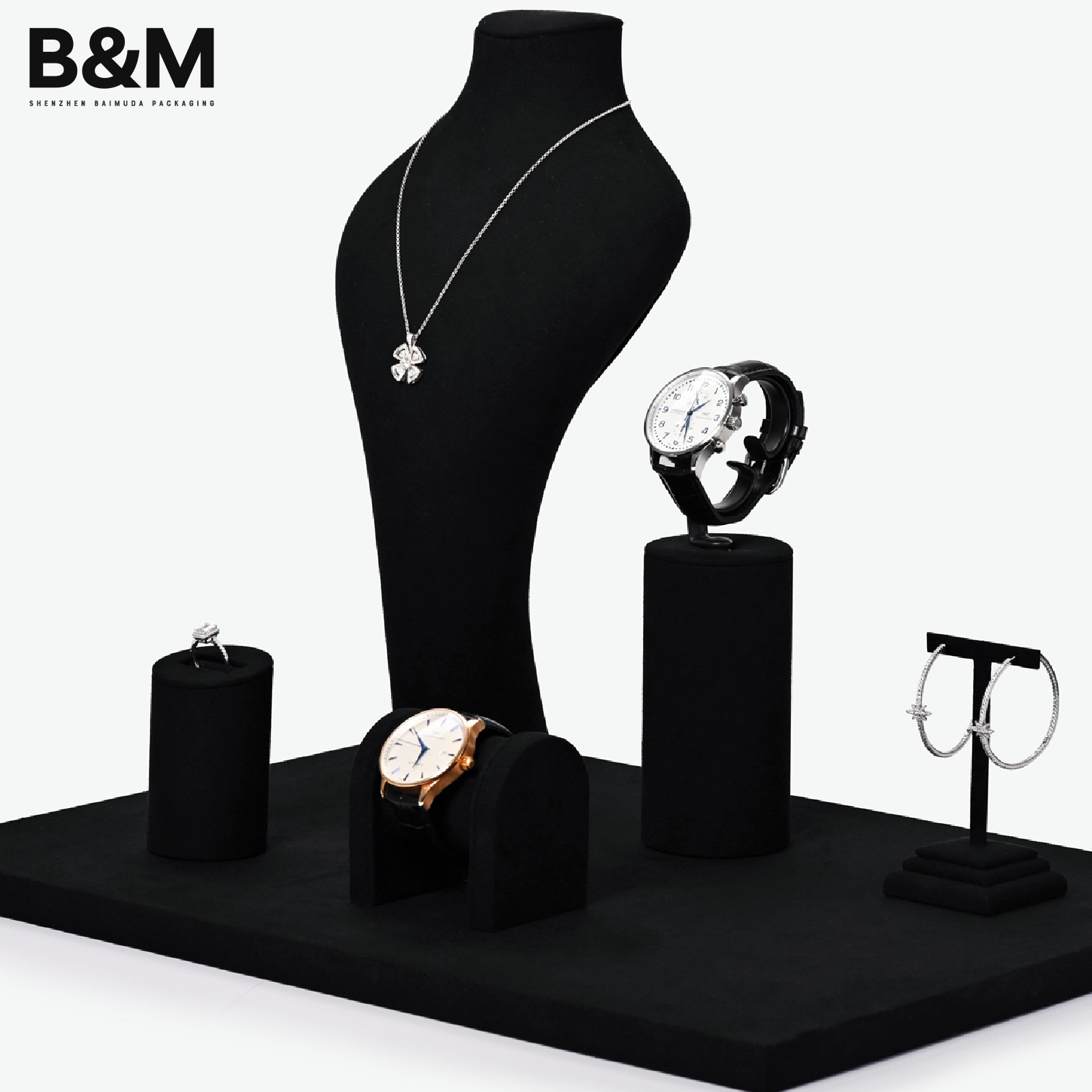 BAIMUDA Custom color/size microfiber material necklace display 