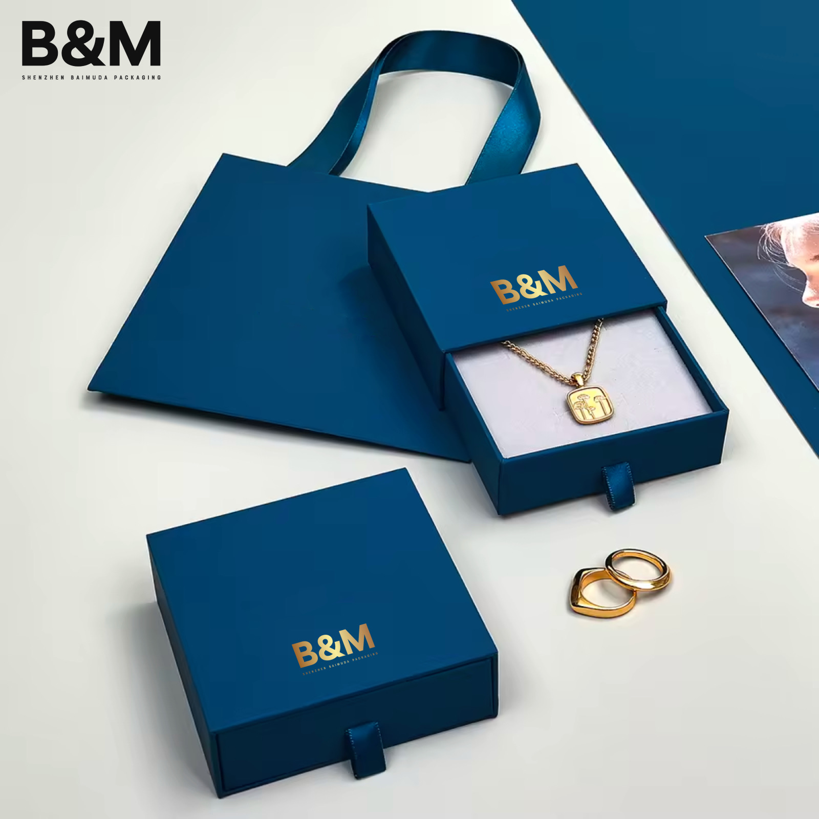 BAIMUDA Custom LOGO High End Jewelry Paper Box