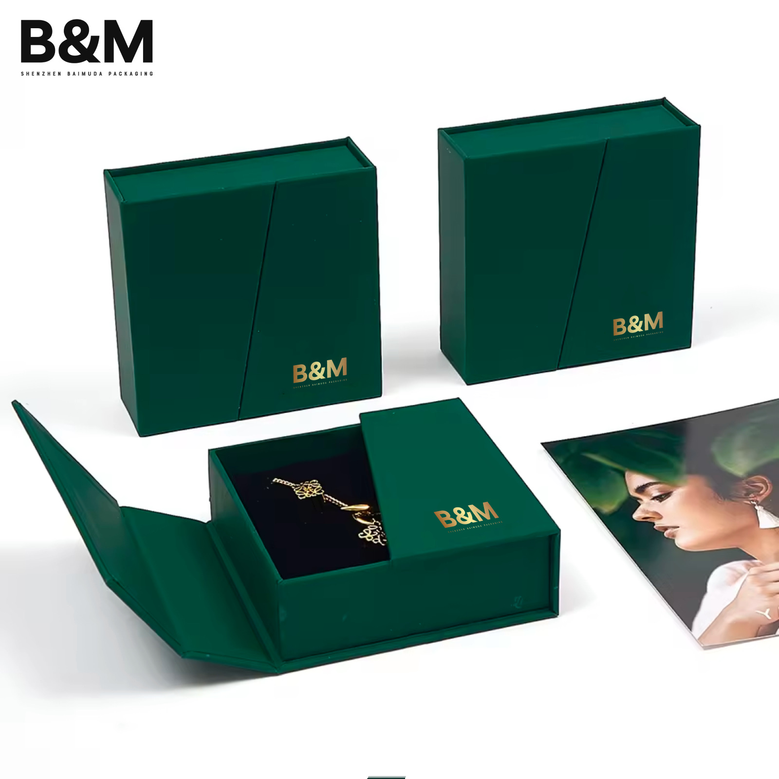 BAIMUDA Custom Printed Paper Jewelry Cardboard Box