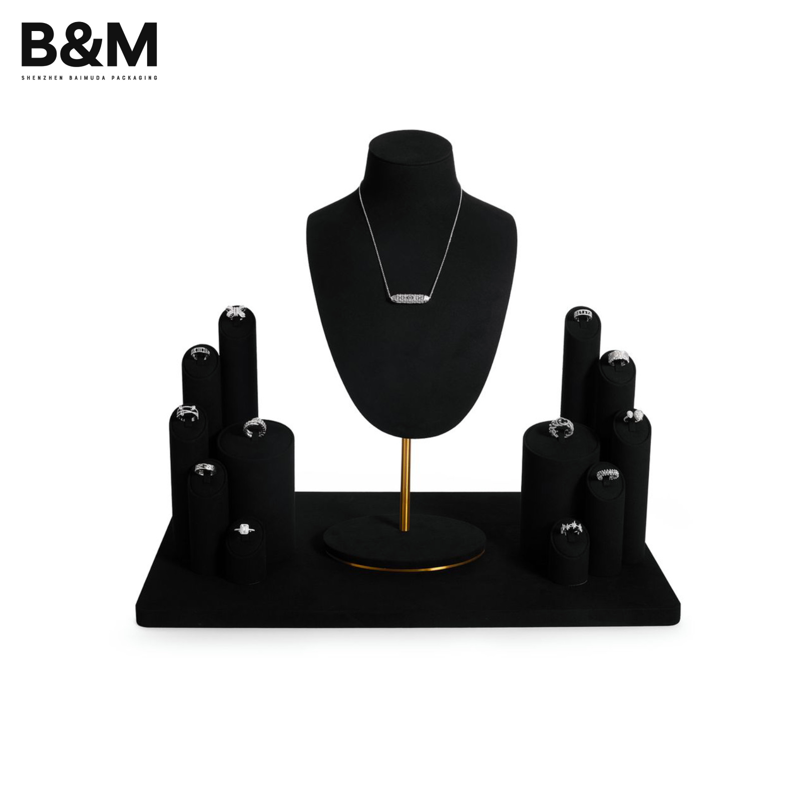 BAIMUDA Custom color/size microfiber material ring bracelet display stand